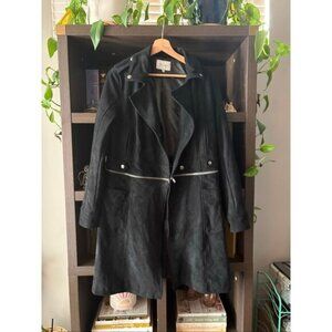 Miss Me Black Suede 2 In 1 Convertible Coat Size Large